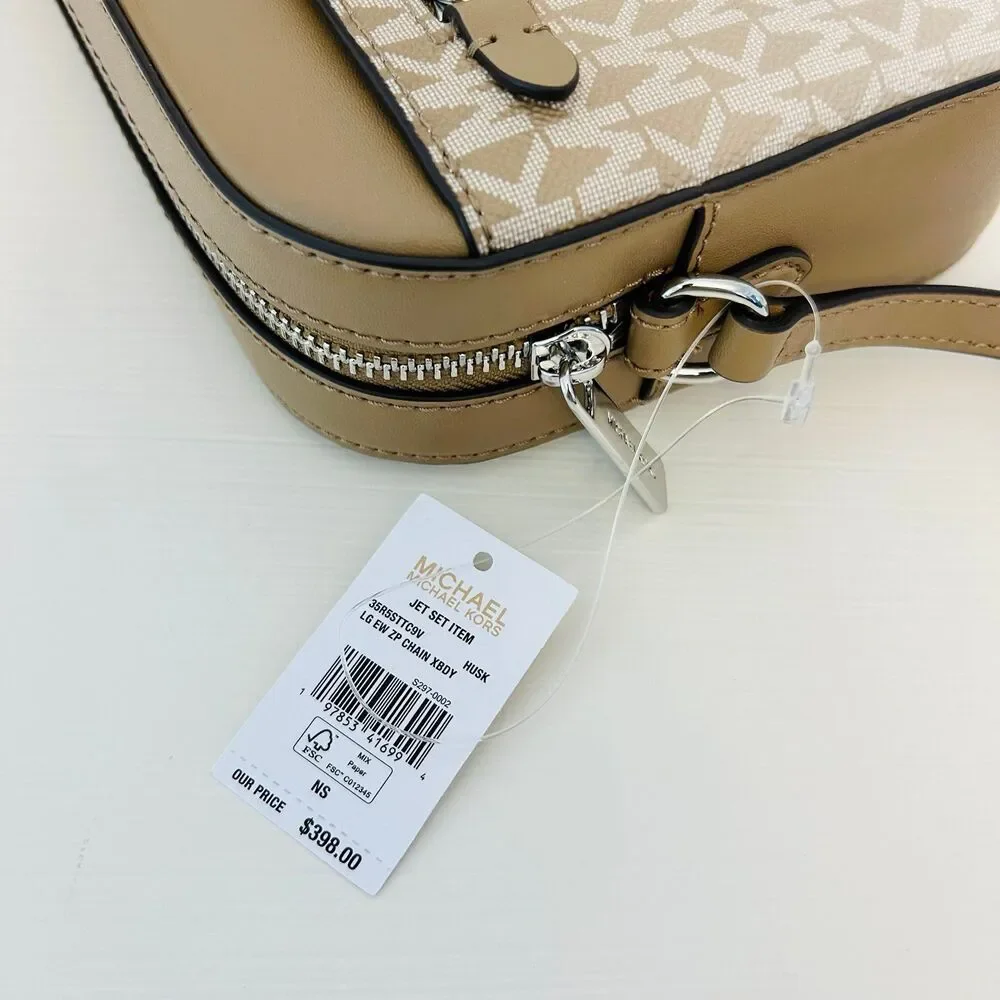 Michael Kors Purse Jet Set Ombré Signature Logo Crossbody Body Bag Husk
